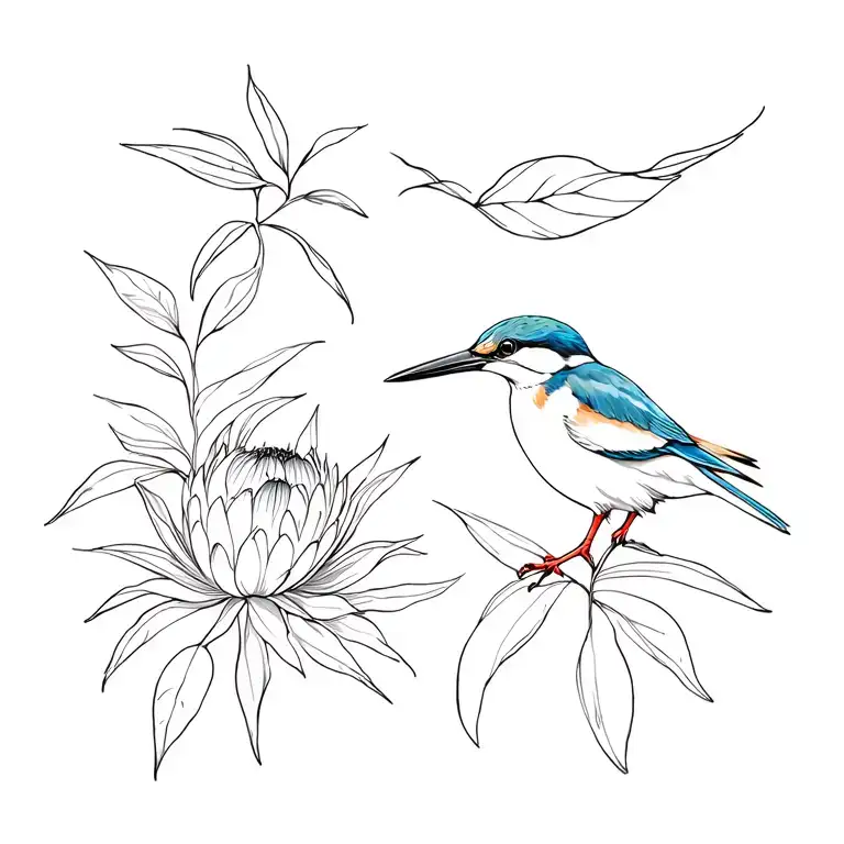 Kingfisher And Protea