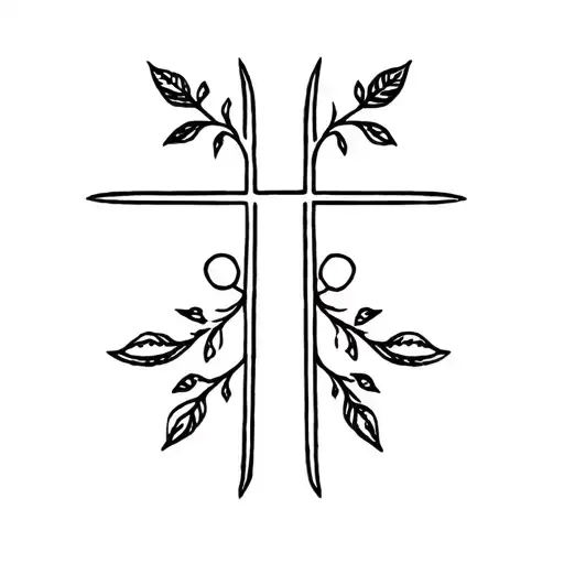 Cross With 9 Fruits Representing Fruits Of Spirit