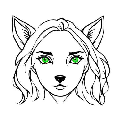 Female Red Hair Green Eyes Half Mask Eyes Of A Lamb Mouth Of A Wolf