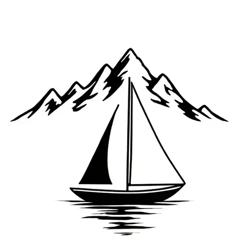 Mountain And Sailboat