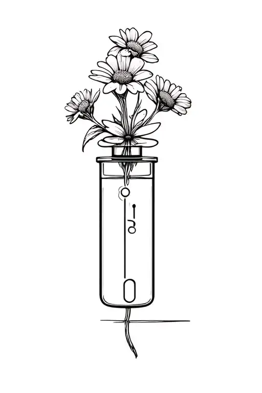 Insulin Vial With Flowers Coming Out Of The Top
