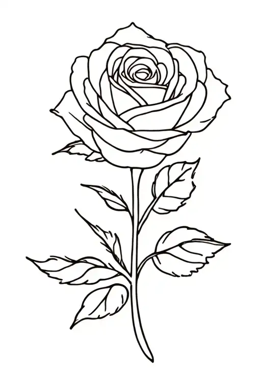 Rose With Rosalynn In Cursive As Stem
