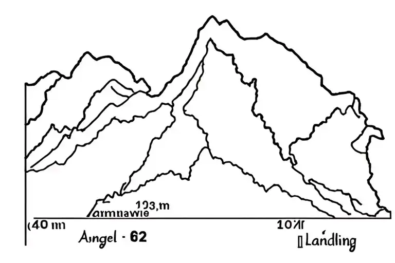 Gps Coordinates Of Angel's Landing With Simple Outline Of Angel's Landing Moutain