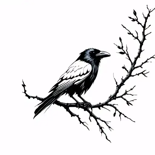 Raven On Branch
