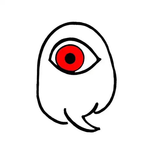 Cute Happy Eye Red Ghost Smoking Bong