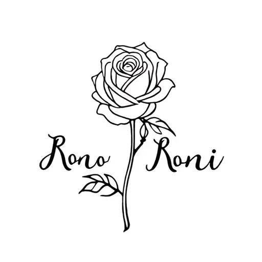Rose With The Name Roni As The Stem