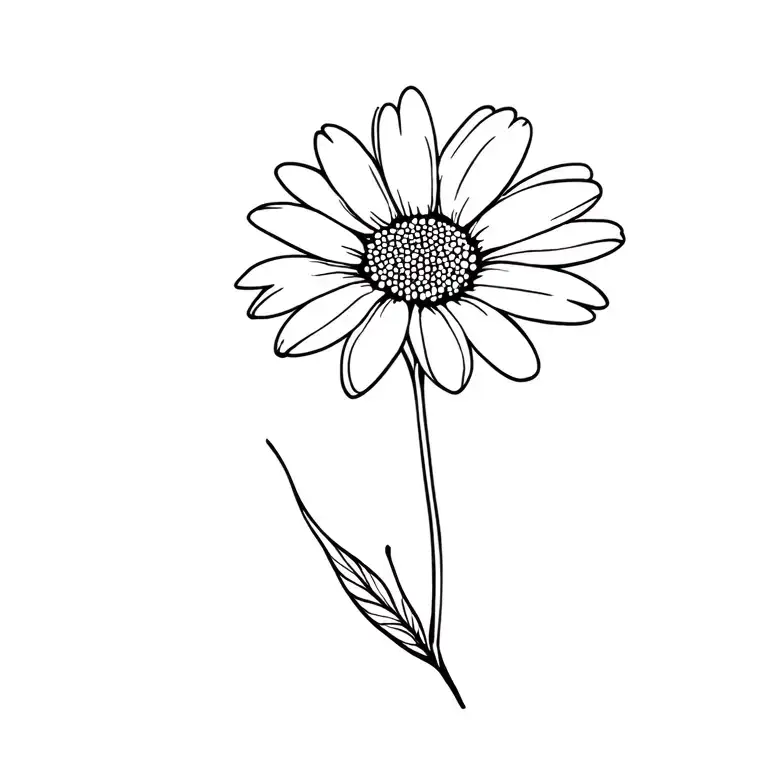 Daisy With Long Stem That Outlines Dog Ears
