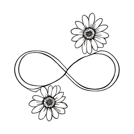2 Daises Stems Creating An Infinity Sign