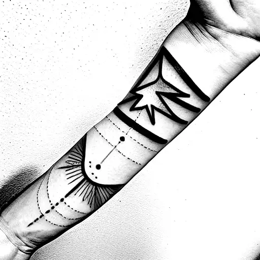 Sunrise Time With Mountain Forearm