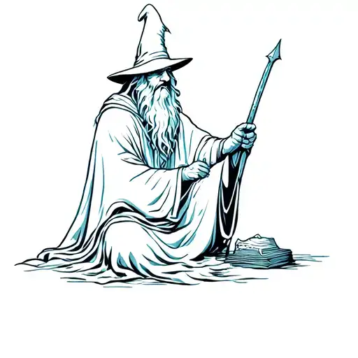 Wizard Sitting Alone Facing Forward