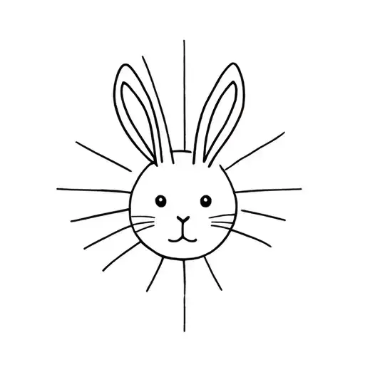 Rabbit Face Looking Into Sunshine