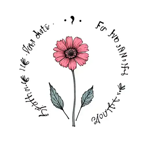 Small February Birth Flower With Semicolon