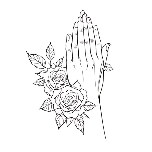Pray Hands With Roses
