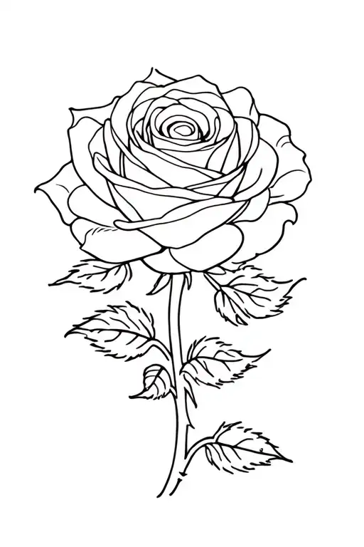 Rose Tattoo Featuring Elements
