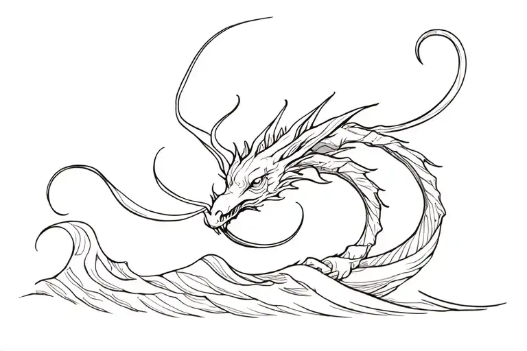 Sea Dragon In The Waves Flowing