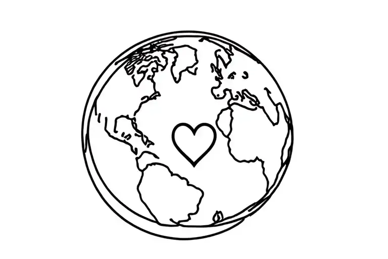 Our World In Minimalist Black Style With A Heart At The End