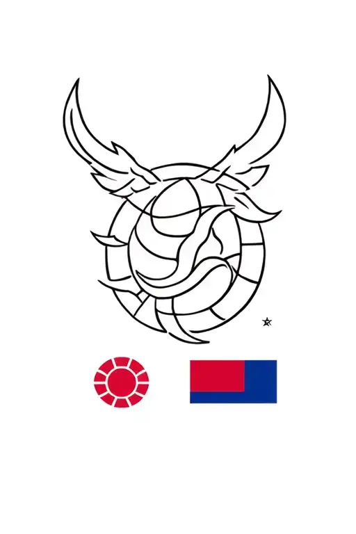 Toronto Raptors Logo And Taiwan Flag Intertwined Within