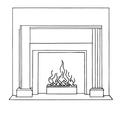 Abstract Drawing Of Fireplace
