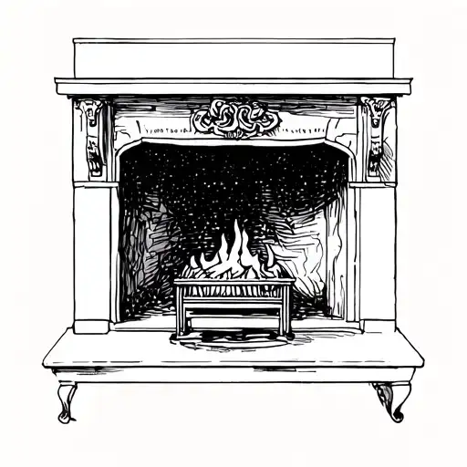 Abstract Drawing Of Fireplace
