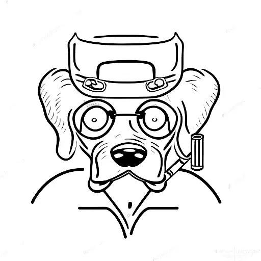 Dog Riding A Vintage Bicycle With A Cigar In Mouth