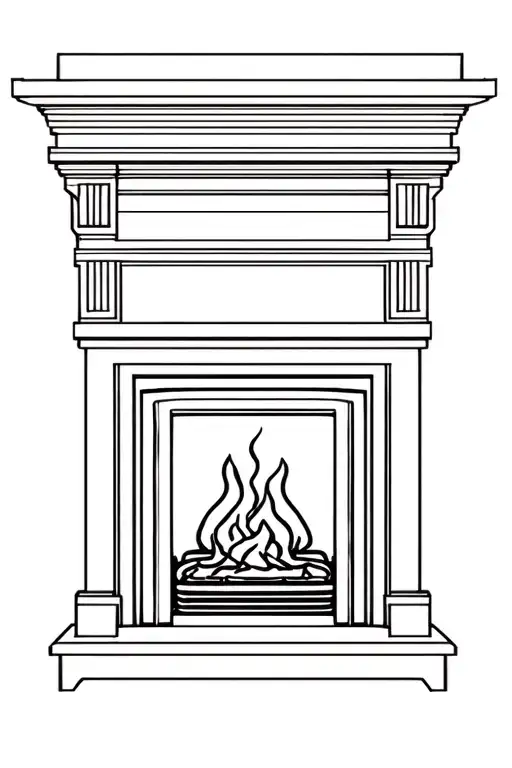 Abstract Drawing Of Fireplace