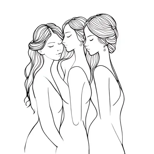 3 Sister Tattoo Design