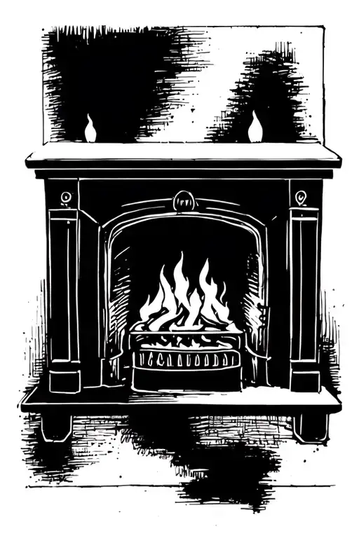 Abstract Drawing Of Fireplace
