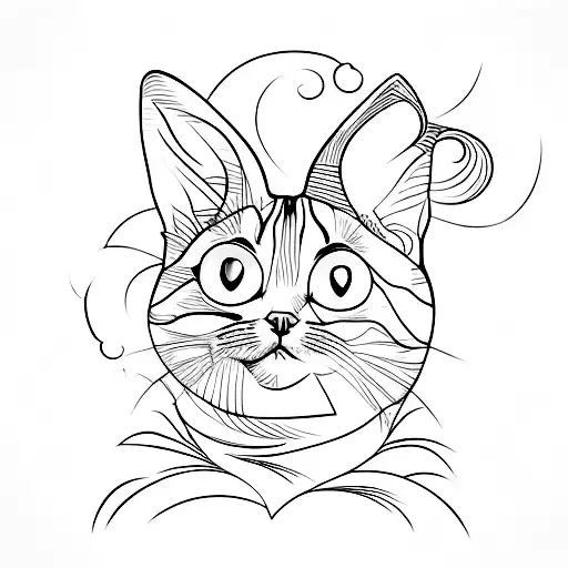 A Minimalist Tatoo Of A Cat