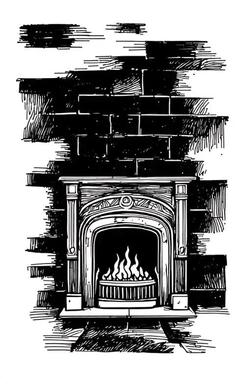 Abstract Drawing Of Fireplace