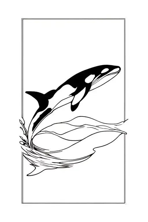 Orca And Humpback Whale Swimming