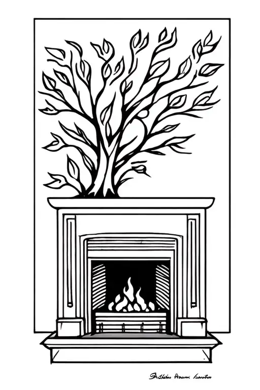 Abstract Drawing Of Fireplace