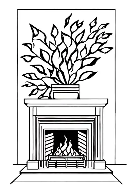 Abstract Drawing Of Fireplace