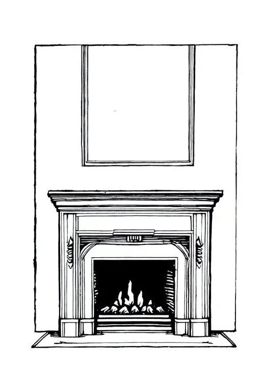 Abstract Drawing Of Outside Fireplace