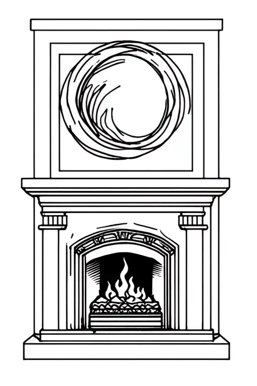 Abstract Drawing Of Outside Fireplace