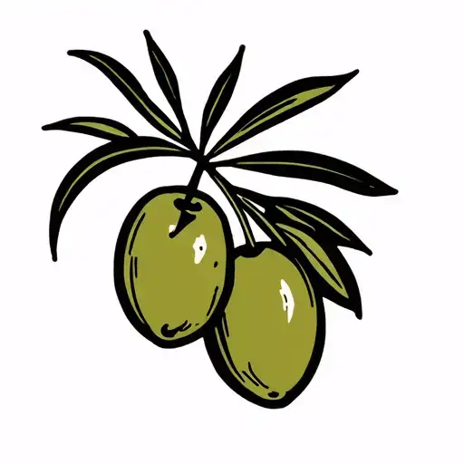 Olive With Bold Outlines