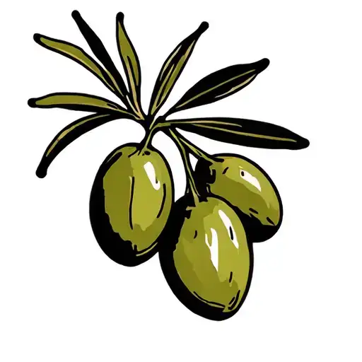Olive With Bold Outlines