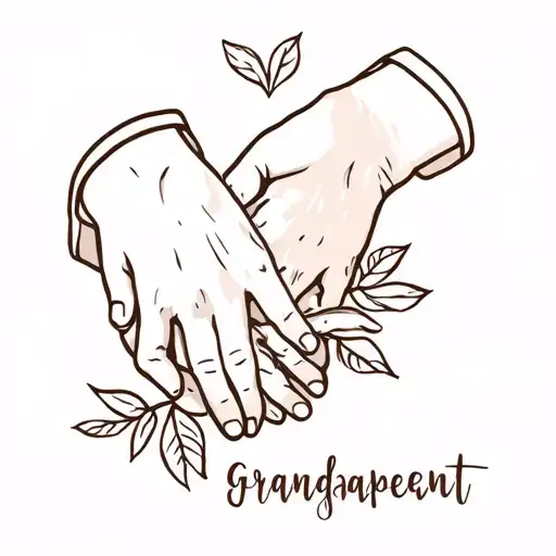 Rosewood Memorial For Grandparents Holding Hands