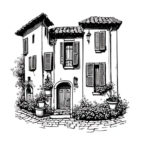 Tuscan House Traditional Italian Village House Shutter Windows