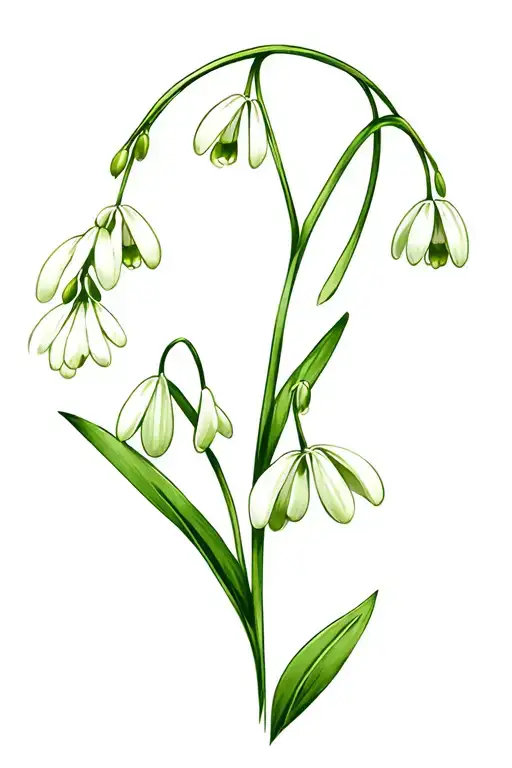 Lily-of-the-valley Snowdrops And Daffodils Growing