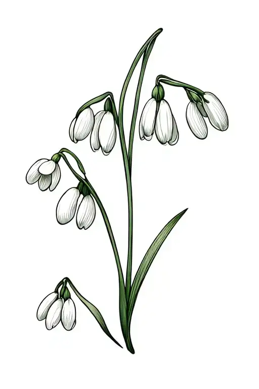 Lily-of-the-valley Snowdrops And Daffodils Growing