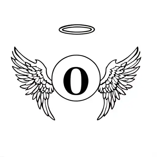 The Letter O With Angel Wings And Halo