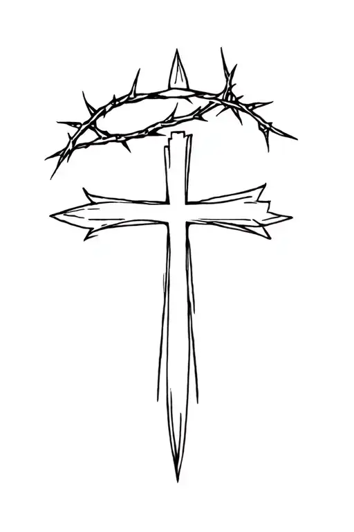 Cross With A Crown Of Thorns