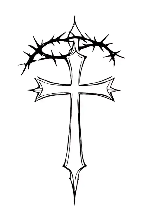 Cross With A Crown Of Thorns