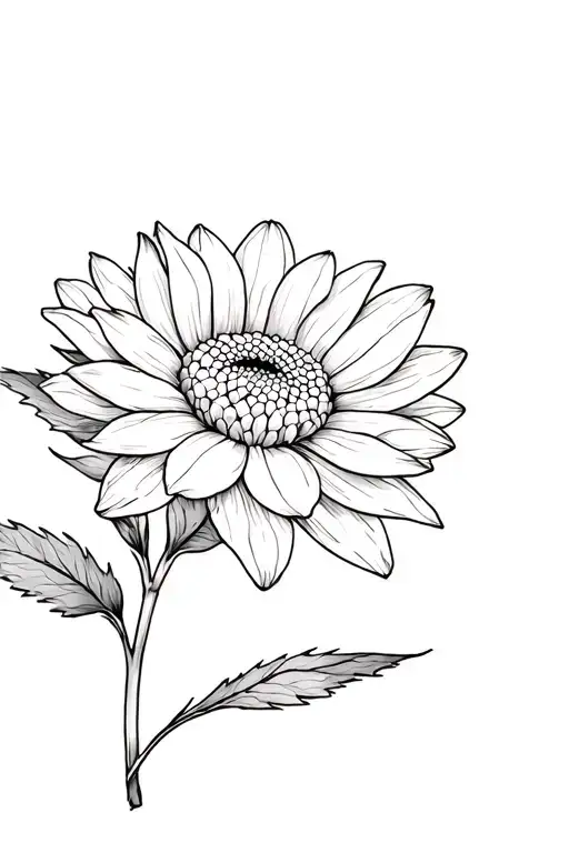 Chrysanthemum Flower With Dendrobium Fine Line Tattoo For An Arm Sleeve