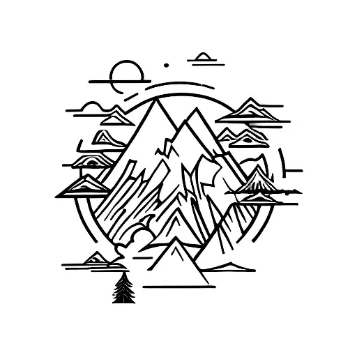 Climing Montains Ukrainian Symbol
