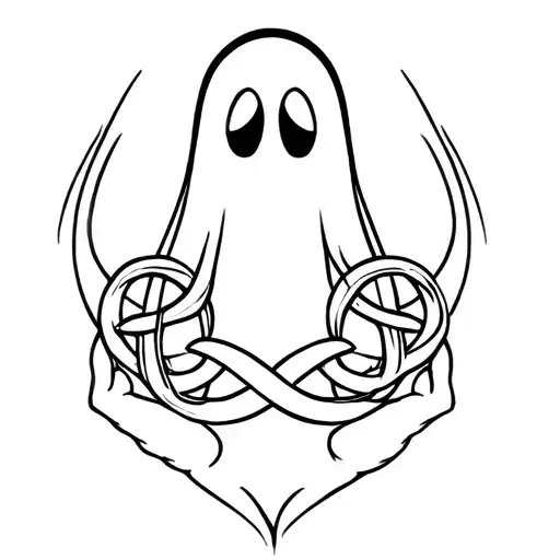 Ghost Holding Celtic Sisters Knot
