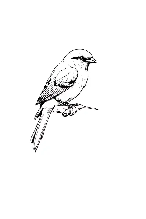 Vampire Finch Pointing To Middle Of Arm