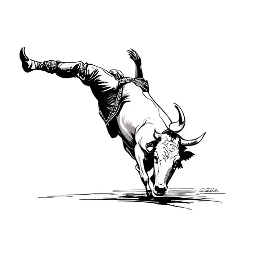 Matador Doing A Back Flip Over A Bull