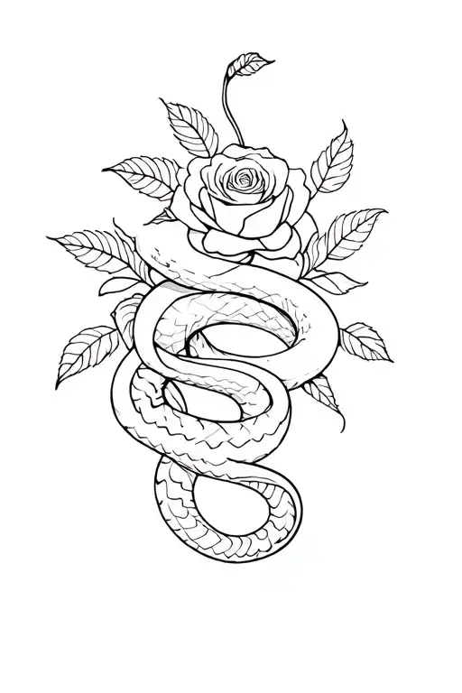 Snake And Roses Wrapped