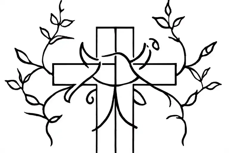 Cross With Vines Wrapping
